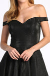 Prom Dresses Long Metallic Formal A Line Pocket Prom Dress Black