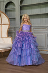 Flower Girl Dresses Long Beaded Ball Gown Flower Girl Dress Lilac