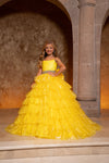 Flower Girl Dresses Long Beaded Ball Gown Flower Girl Dress Yellow