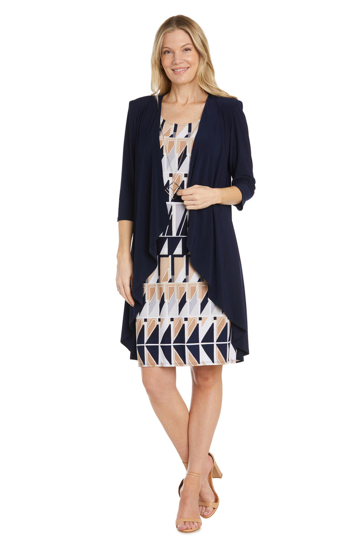 Mother of the Bride Dresses Short Pattern Mother of the Bride Jacket Dress Navy/Taupe