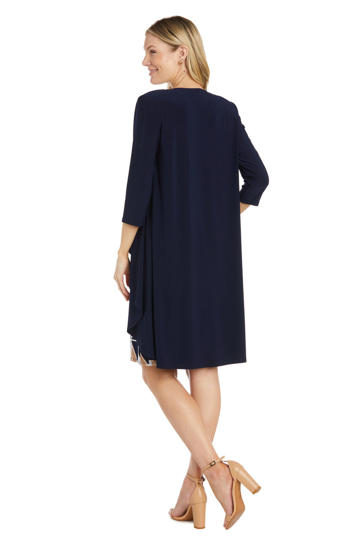 Mother of the Bride Dresses Short Pattern Mother of the Bride Jacket Dress Navy/Taupe