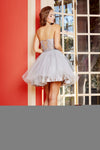 Cocktail Dresses Short Ruffle A Line Cocktail Dress Silver