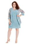 Plus Size Dresses Floral Print Jacket Plus Size Mother of the Bride Dress Slate