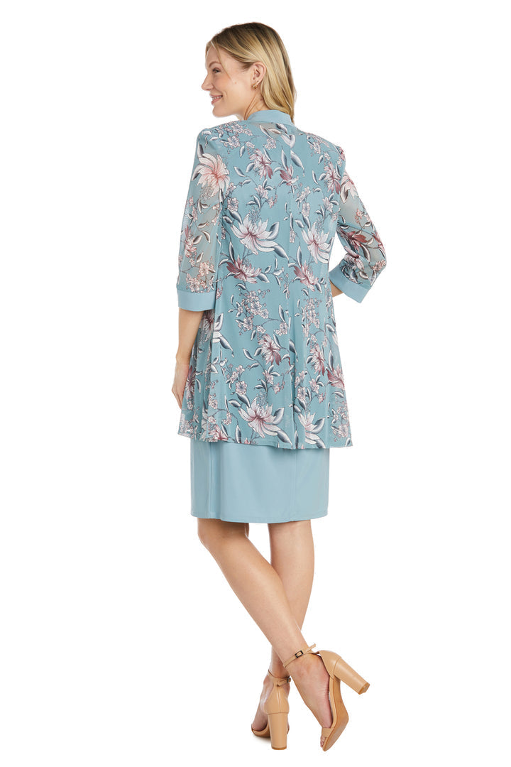 Mother of the Bride Dresses Floral Print Jacket Short Mother of the Bride Dress Slate