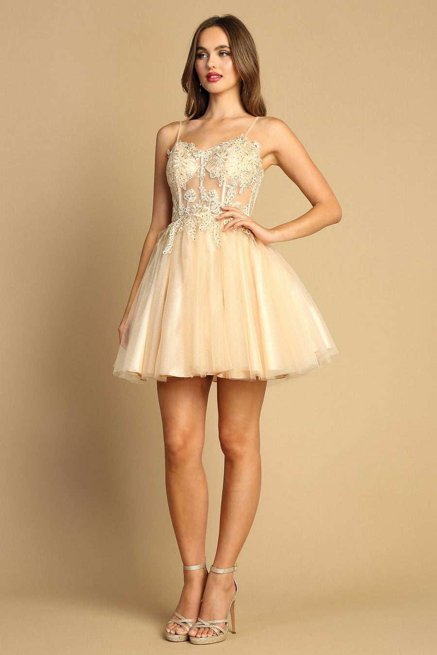 Cocktail Dresses A Line Prom Short Homecoming Corset Cocktail Dress Champagne