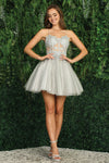 Cocktail Dresses A Line Prom Short Homecoming Corset Cocktail Dress Silver