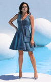 Cocktail Dresses A Line Short Homecoming Cocktail Dress Blue/Silver