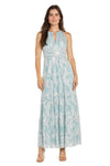 Formal Dresses A Line Long Formal Printed Evening DressSage/Silver