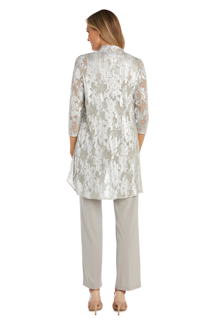 Pant Suit Mother of the Bride Long Formal Pant Suit Jacket Set Champagne/Silver