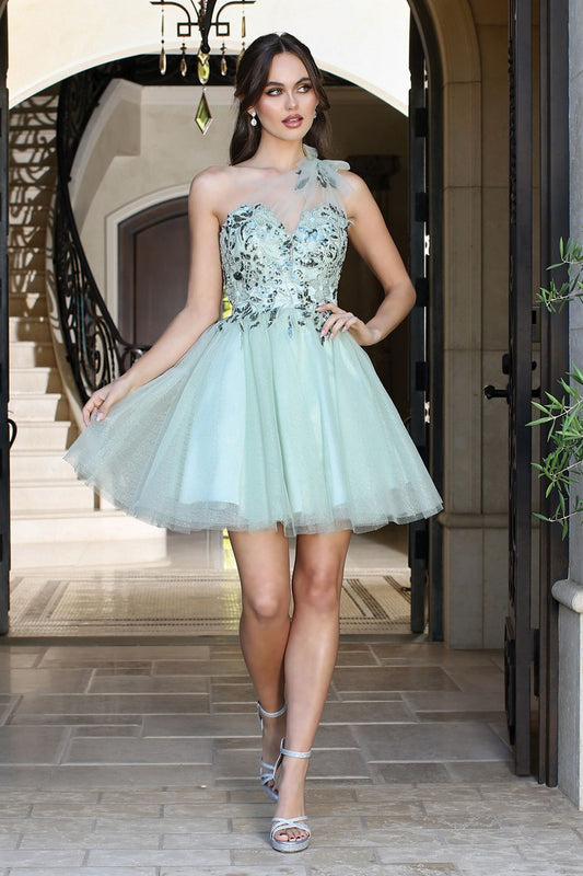 Cocktail Dresses Homecoming A Line Short Prom Dress Sage