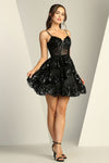 Cocktail Dresses Homecoming Short Glitter Corset Prom Dress Black