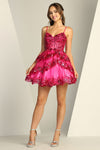 Cocktail Dresses Homecoming Short Glitter Corset Prom Dress Fuchsia