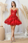 Cocktail Dresses Homecoming Short Glitter Corset Prom Dress Red