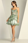 Cocktail Dresses Homecoming Short Glitter Corset Prom Dress Sage