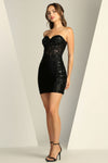 Cocktail Dresses Short Homecoming Sequin Cocktail Dress Black