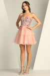 Cocktail Dresses Short A Line Homecoming Corset Layered Prom Dress Rose