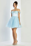Cocktail Dresses Homecoming Short Glitter Cocktail Prom Dress Baby Blue