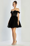 Cocktail Dresses Homecoming Short Glitter Cocktail Prom Dress Black