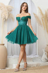 Cocktail Dresses Homecoming Short Glitter Cocktail Prom Dress Emerald