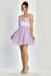 Cocktail Dresses Homecoming Short Glitter Cocktail Prom Dress Lilac