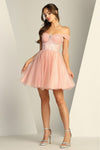 Cocktail Dresses Homecoming Short Glitter Cocktail Prom Dress Rose