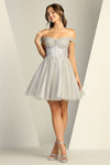 Cocktail Dresses Homecoming Short Glitter Cocktail Prom Dress Silver