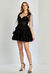 Cocktail Dresses Short Homecoming Tiered Cocktail Dress Black