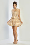 Cocktail Dresses Short Homecoming Tiered Cocktail Dress Champagne