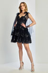 Cocktail Dresses Short Homecoming Tiered Cocktail Dress Navy