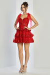 Cocktail Dresses Short Homecoming Tiered Cocktail Dress Red