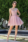 Cocktail Dresses Homecoming Short A Line Corset Applique Cocktail Dress Blush