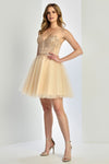Cocktail Dresses Homecoming Short A Line Corset Applique Cocktail Dress Champagne