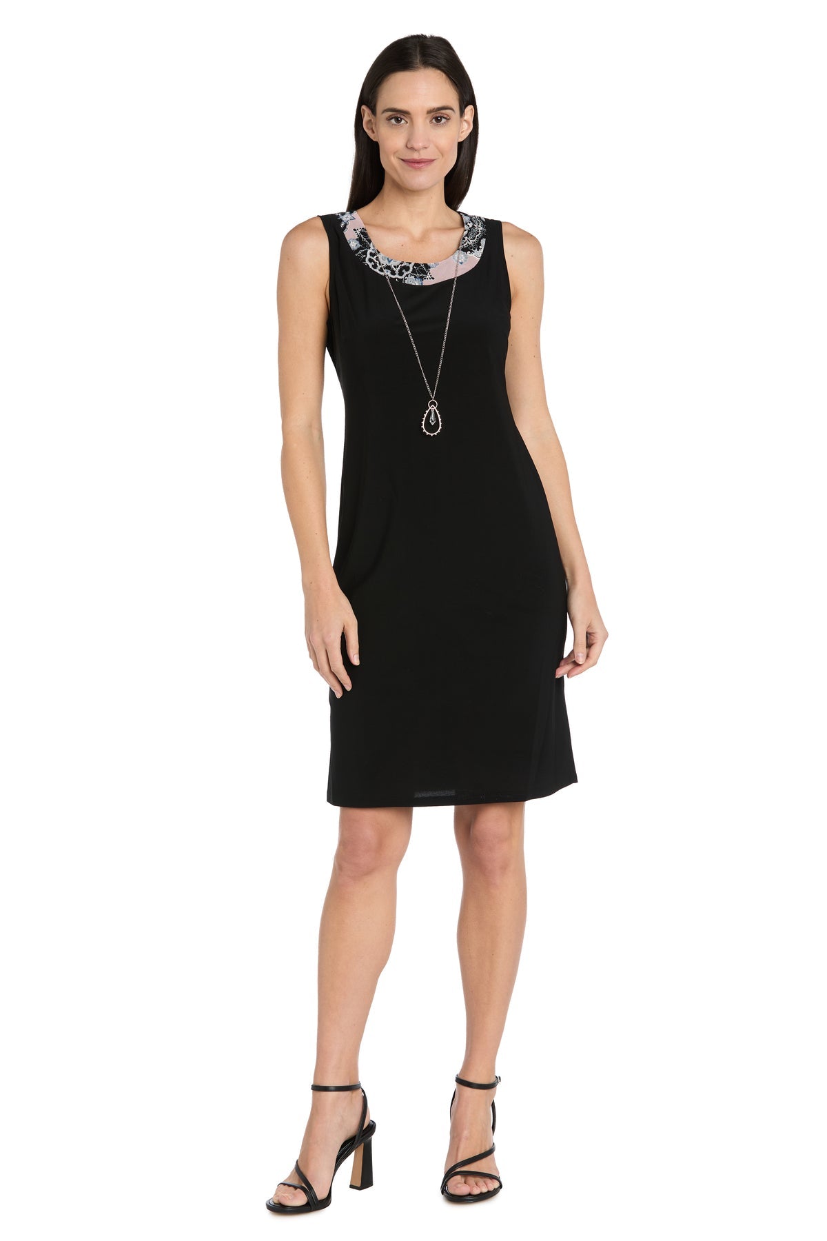 Mother of the Bride Dresses Two Piece Short Printed Jacket Petite Dress Black/Pink