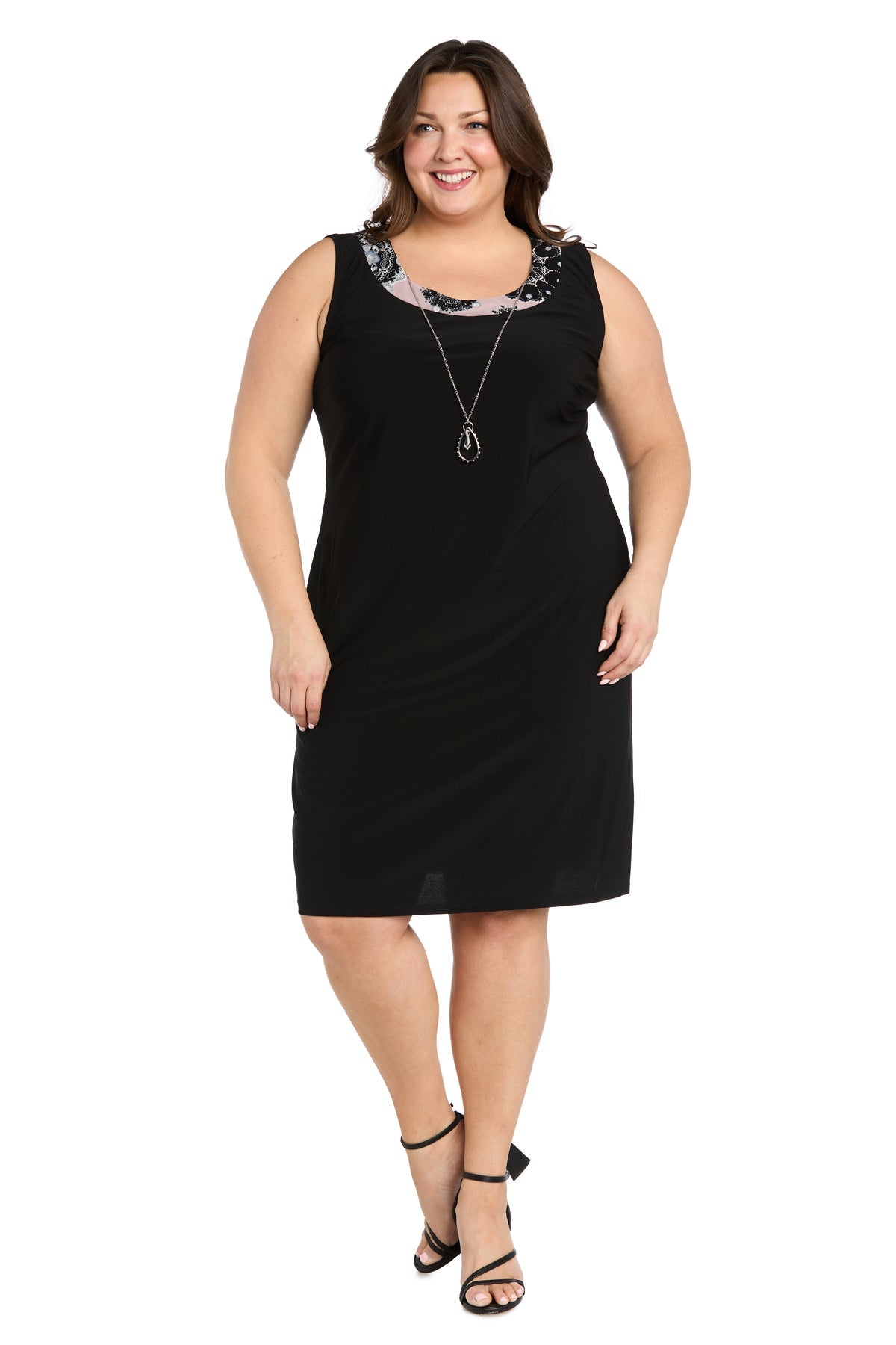 Plus Size Dresses rinted Jacket Plus Size Short Dress Black/Pink