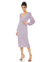 Cocktail Dresses Cocktail Long Sleeve Sequin Midi Dress Lavender