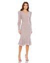 Cocktail Dresses Long Sleeve Cocktail Sequin Short Midi Trumpet Dress Vintage Lilac