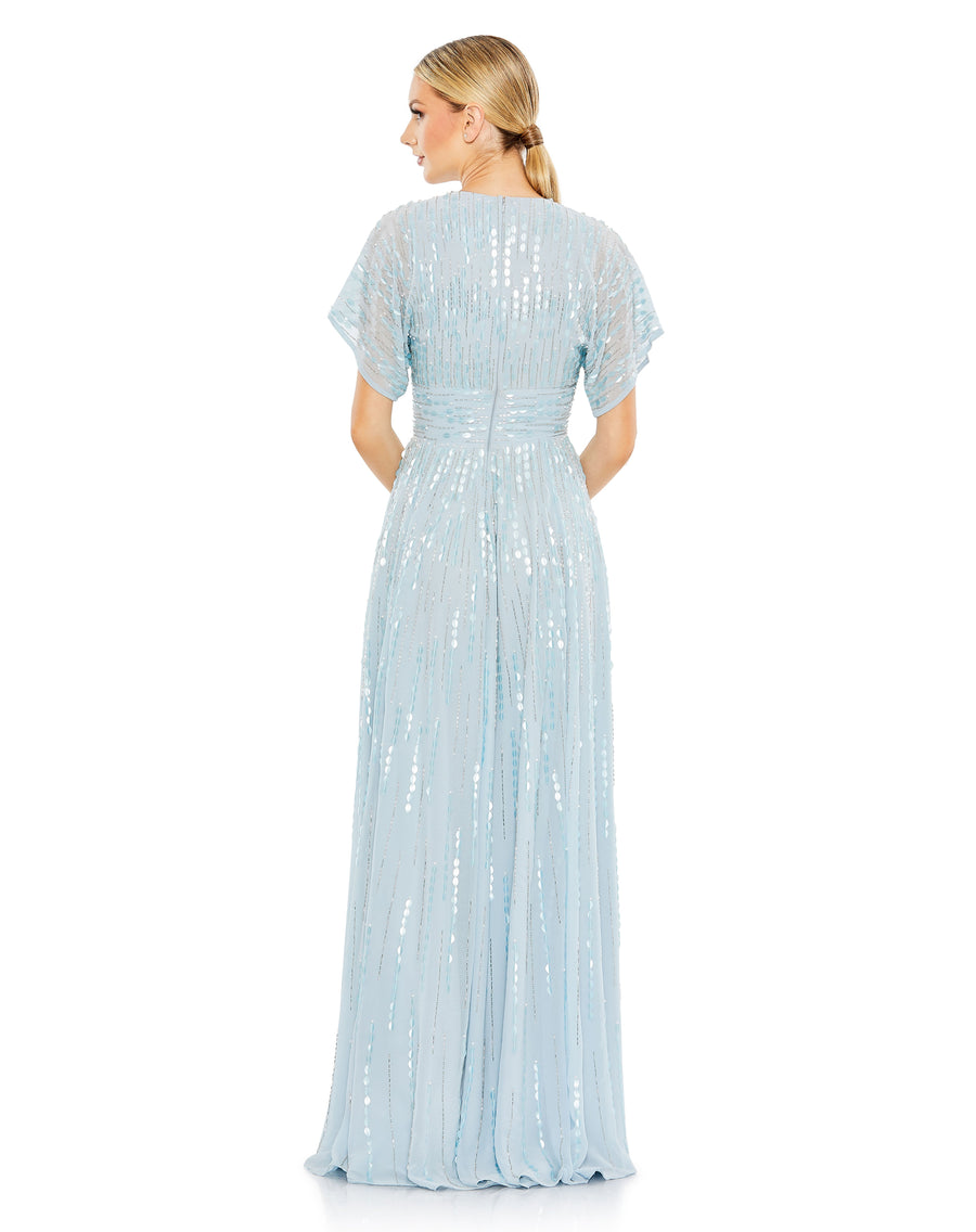 Formal Dresses Beaded A Line Long Forml Evening Gown Powder Blue