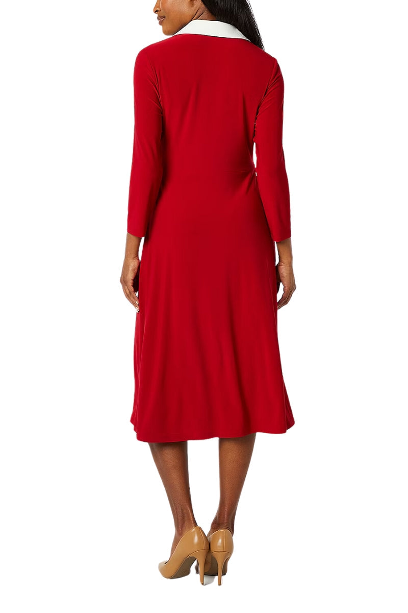 Cocktail Dresses Short Cocktail Midi Wrap Dress Crimson Cream