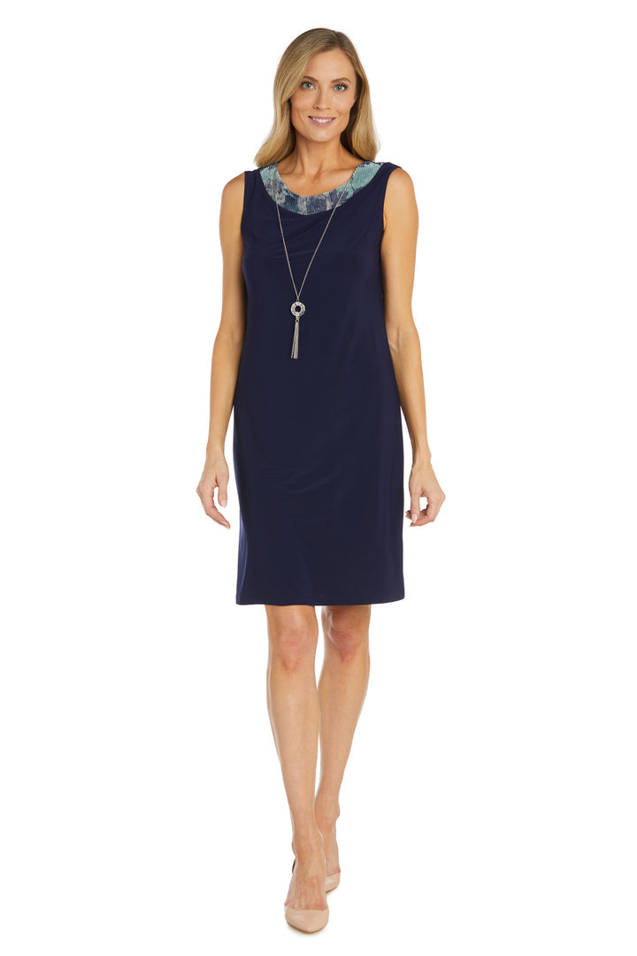 Mother of the Bride Dresses Mother of the Bride Short Printed Crinkle Jacket Dress Navy/Teal