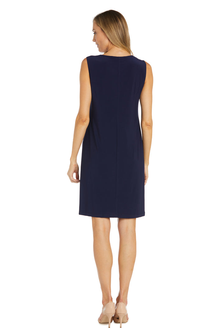 Mother of the Bride Dresses Mother of the Bride Short Printed Crinkle Jacket Dress Navy/Teal