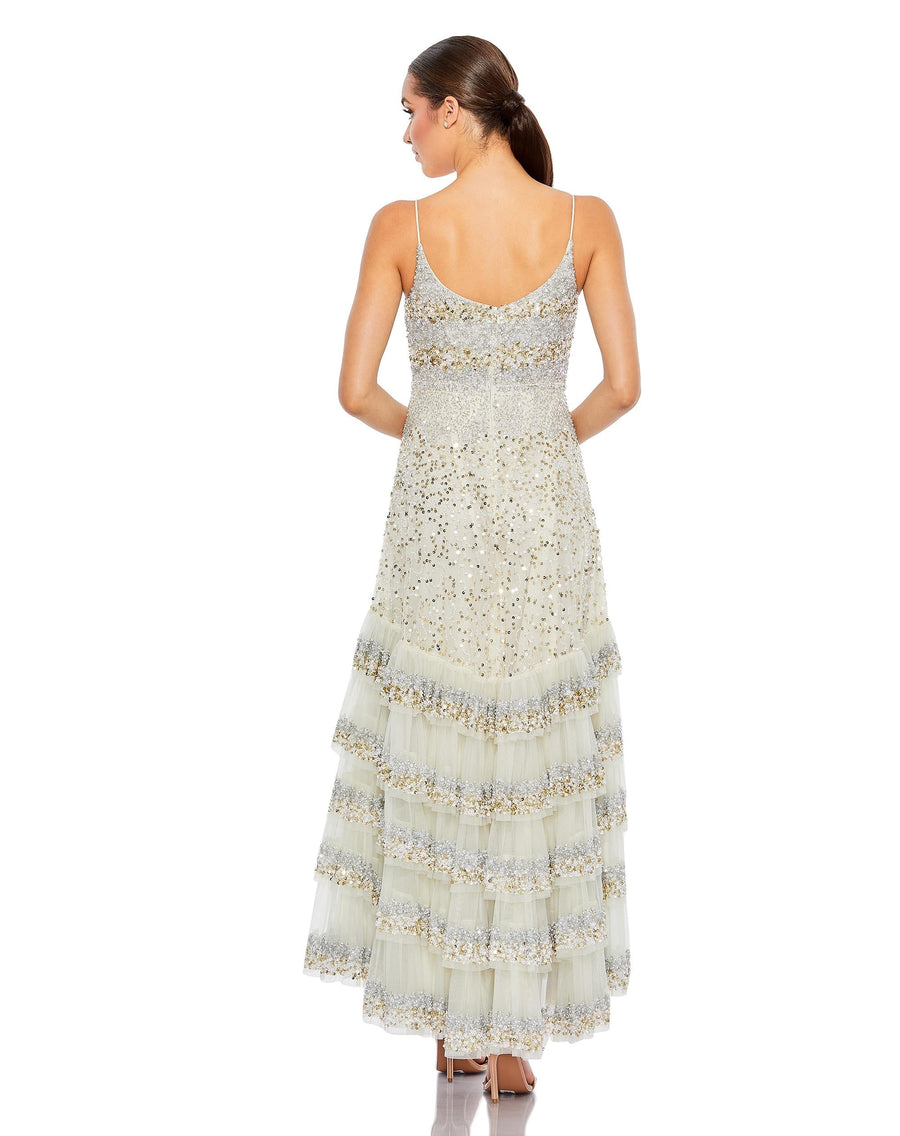 Formal Dresses Long Tiered Sequin Formal Prom Dress Champagne