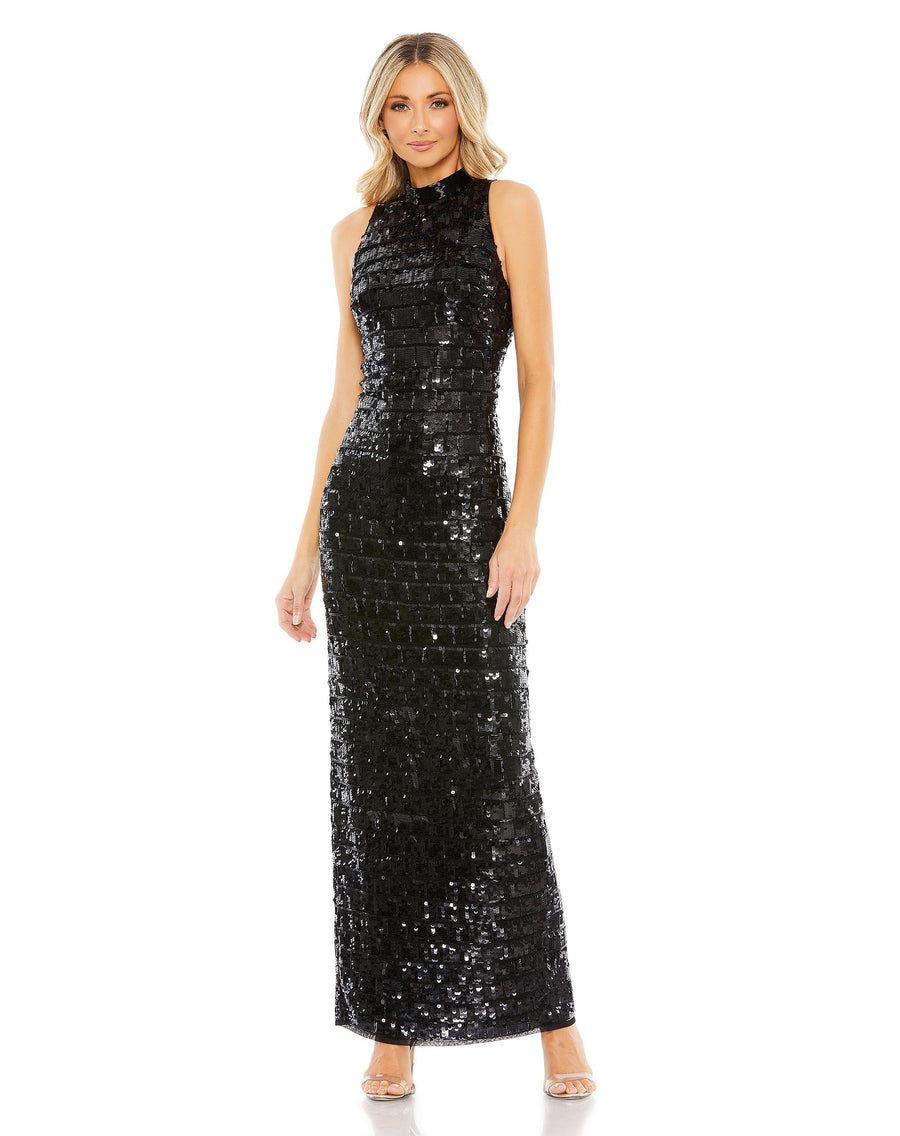 Formal Dresses Long Fitted Sequin Formal Prom Dress Black