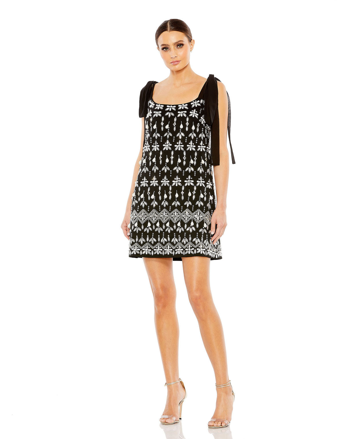 Cocktail Dresses Short Jewel Beaded Cocktail Mini Dress Black