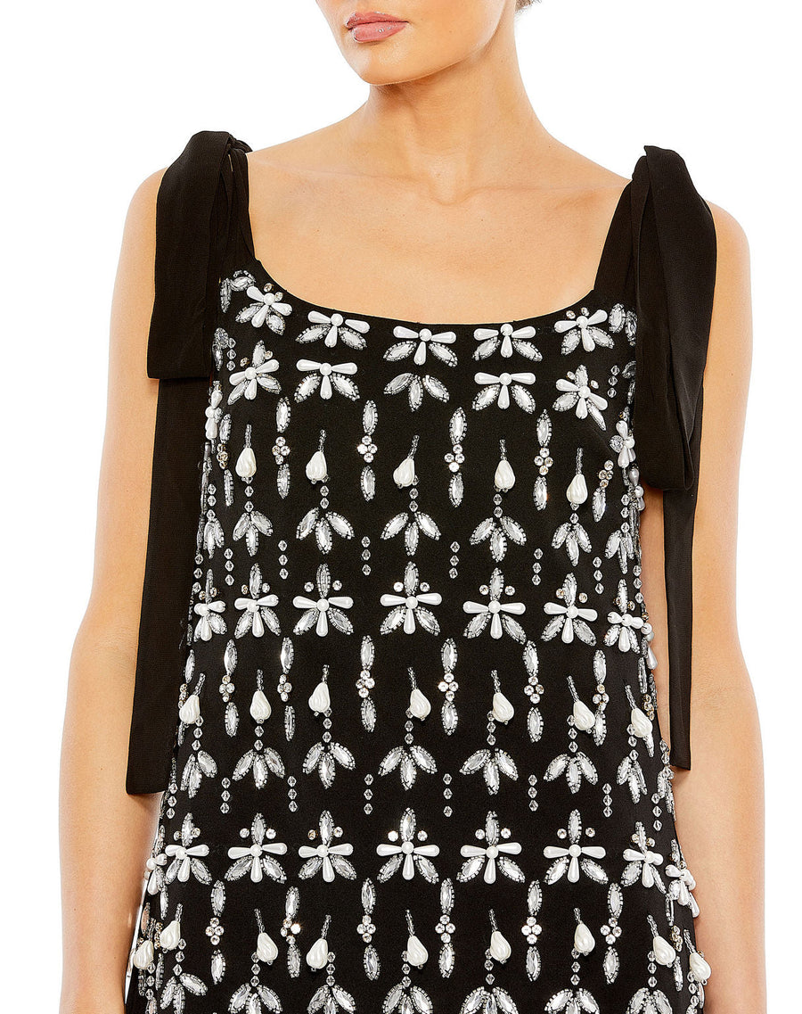 Cocktail Dresses Short Jewel Beaded Cocktail Mini Dress Black