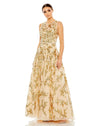 Formal Dresses Long Sequined Sleeveless Scoop Neck A Line Dress Nude