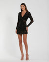 Cocktail Dresses Long Sleeve Fitted Short Cocktail Mini Dress Black