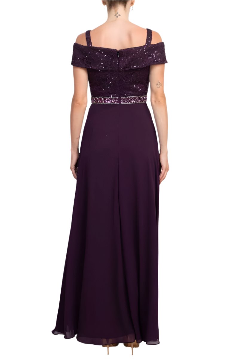 Formal Dresses A Line Long Formal Lace Dress Eggplant