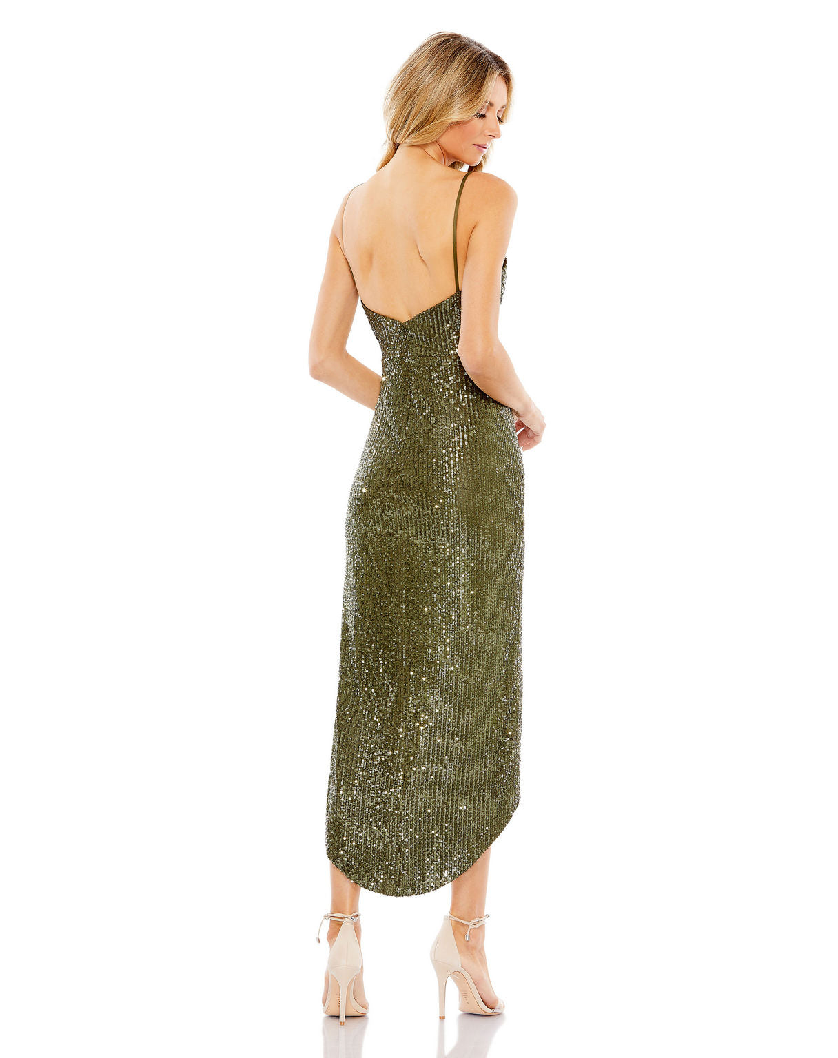 Cocktail Dresses Sequin High Low Cocktail Dress Olive