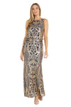Formal Dresses Long Sequin Formal Blouson Evening Dress Navy/Gold