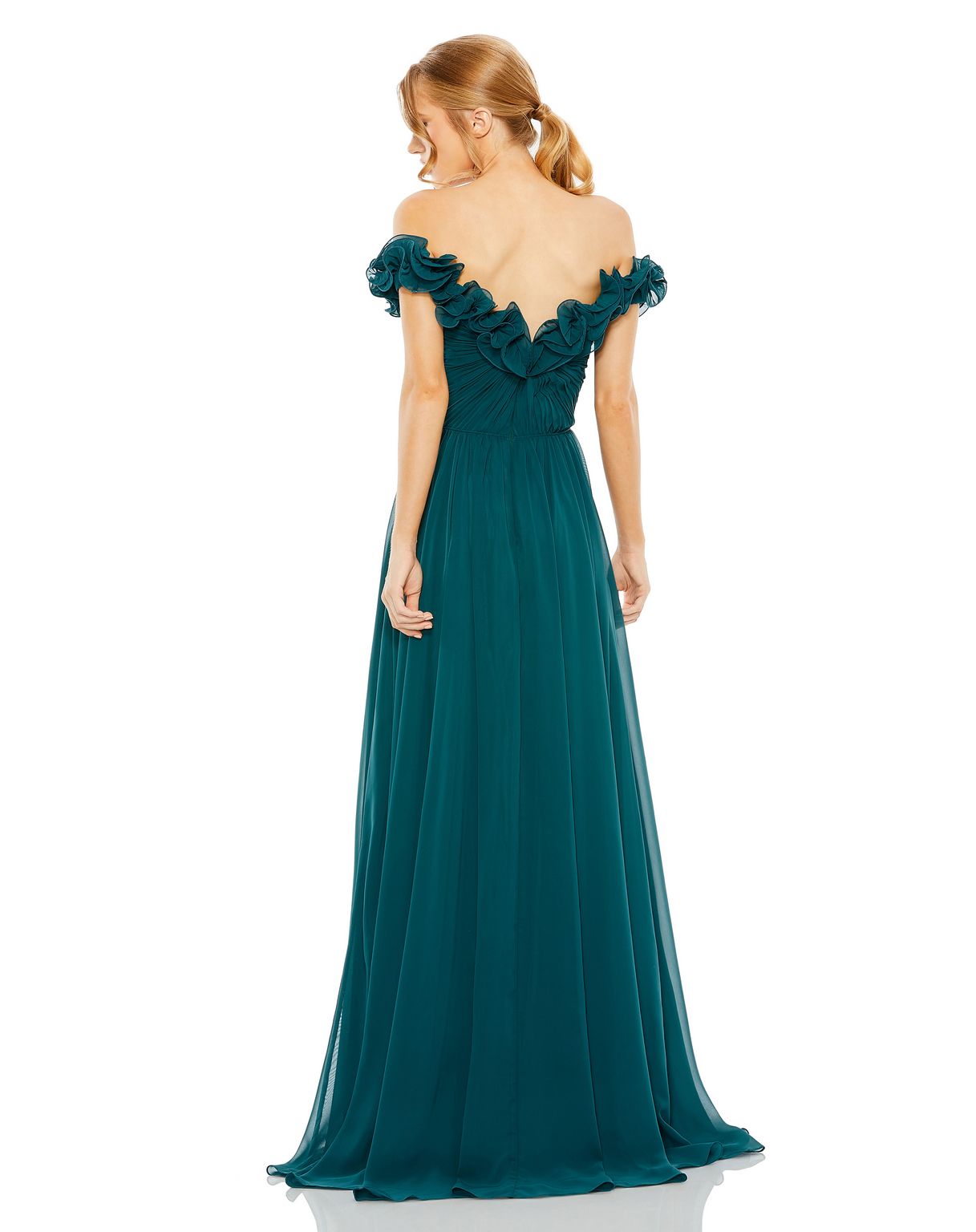 Prom Dresses Ruffled Prom Formal Long Dress Teal